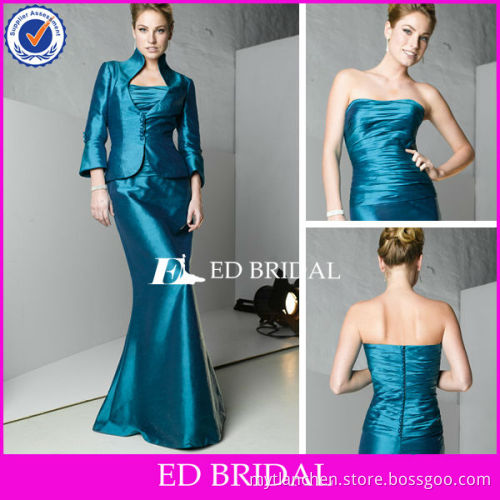 Two Piece Mermaid Long Sleeves Vintage Style Mother Of The Bride Dress Evening